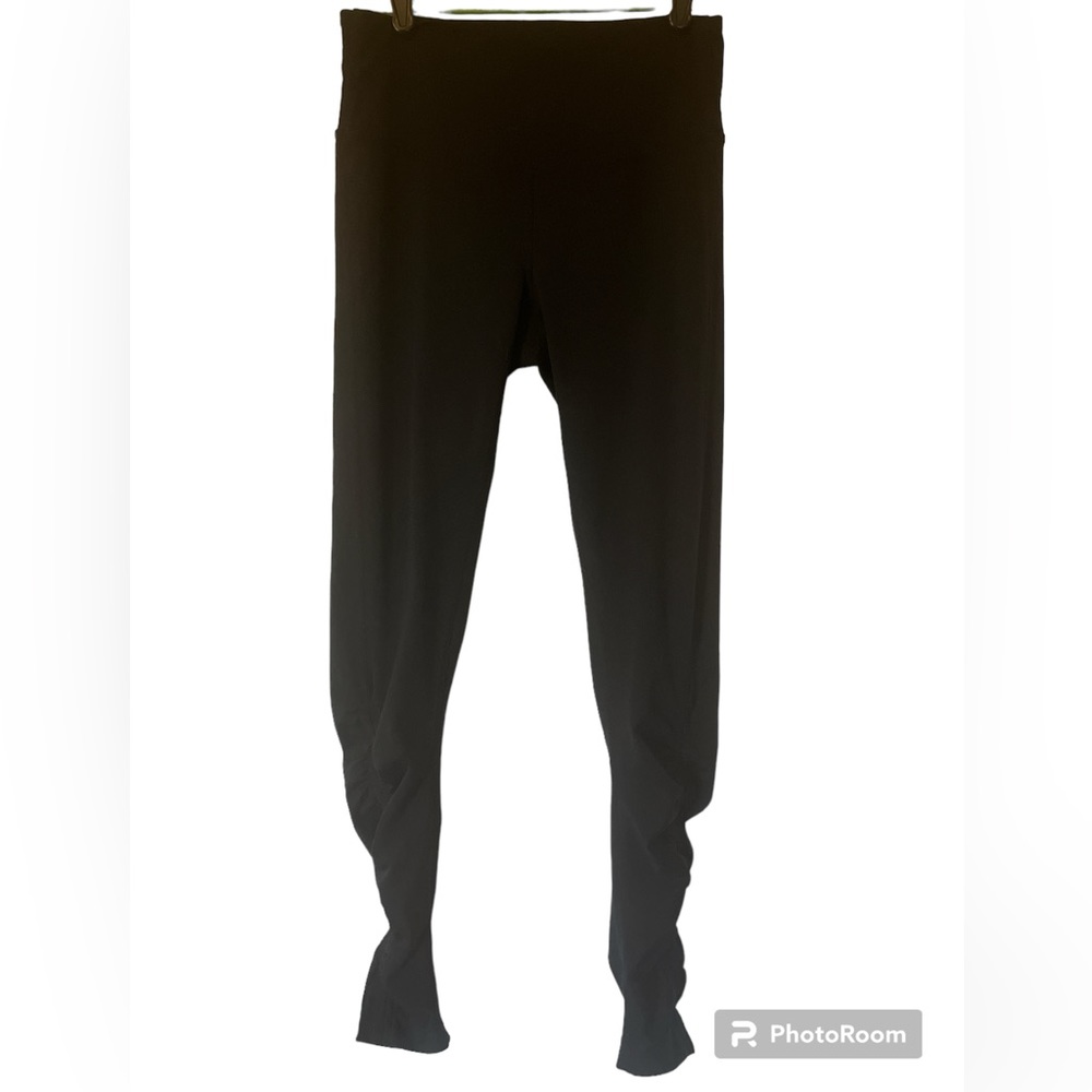 Zella size S .  Black leggings with ruching at lower leg.  Non smoking home.
